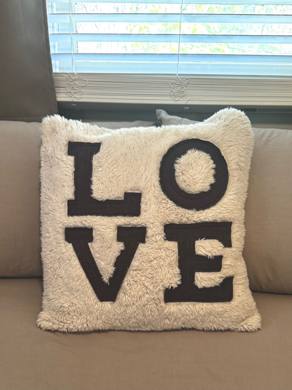 Pottery Barn “LOVE” Pillow cover WITH brand new West Elm insert
